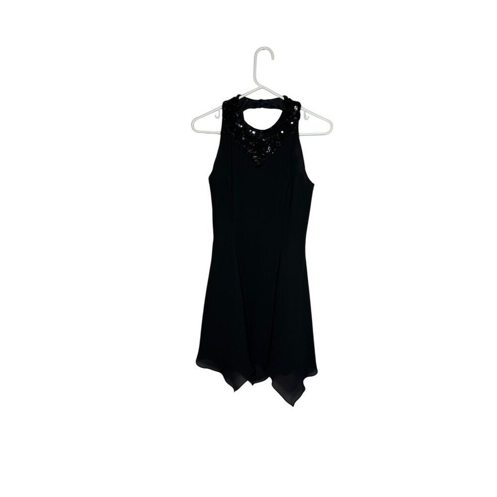 Vintage Jessica Mcclintock Gunne Sax Black Sleeveless Dress